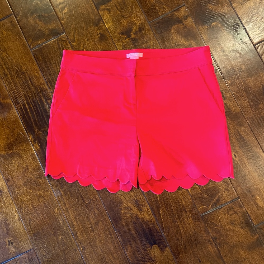 Isaac Mizrahi Scalloped Shorts, Size 12, Red